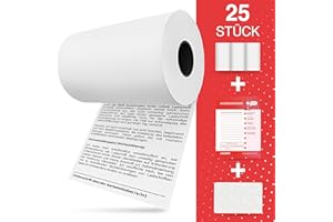 ‎LICURAT LICURAT - Bonrollen EC Thermopapier mit SEPA Lastschrift & EC Reinigung - 57mm x 25m x 12mm - Kassenrollen passend für EC Cash - EC Thermopapier - [25 EC Thermorollen 57mm]