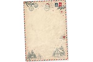 ‎TATMOTIVE North Pole Air Mail 50 Blatt Briefpapier Weihnachten A4, Weihnachtsbriefpapier