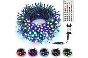 Joomer Christmas Tree Lights Outdoor, 20M 200 LED RGB Color Changing Christmas Lights Mains Powered with Remote & Timer, Christmas Decoratin String Fairy Light for Indoor Home Garden Party