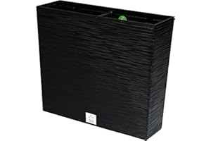 Valle Verde Jardinière 2 en 1 - Avec insert - Pour la maison, le jardin, la terrasse - Aspect ciseau - Rectangulaire - Plastique - 49,8 x 58 x 18 cm - Anthracite