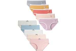 Adorel Culotte Coton Slip Uni sous-vêtement Fille Lot de 10