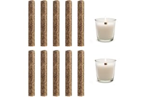 10 Pezzi Stoppini per Candele, HASLED Cera Fuoco Legno Stoppino, 10 cm Stoppino Permanente, Stoppini per Candele Fai da te