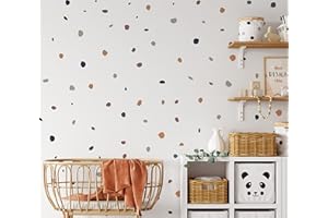 QuoteMyWall 150 Boho Chic Irregular Polka Dot Wall Stickers for Nursery Safari Jungle Children's Bedroom Kids Wall Art Removable Decor (150 Pack)
