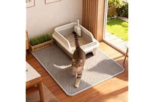 ERHAOG Katzenklo Matte Katzenstreu Matte 75 * 55 cm - Doppelte Schichte Wasserdichte Entwurf Katzenmatte Katzenklo, Katzentoilette Matte Vorleger Katzentoilette für Toilette