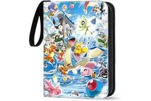 CIOVOU Sammelalbum für Karten, 50 Seiten 400 Karten Kapazität Sammelkarten Album Sammelmappe Karten Ordner Heft, Tragbarer wasserdichter Kartenhalter Card Collection Sammelheft, Geschenk für Kinder, B