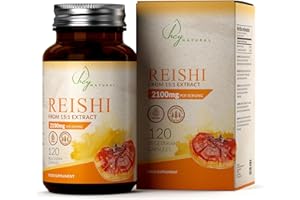 HEY NATURAL HN Reishi Mushroom Capsules | 120 High Strength Reishi Mushroom Capsules - 2100mg (15:1 Extract) Reishi per Serving | Mushroom Supplement | Non-GMO & Allergen Free | Made in the UK