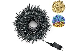 HOPELIT Łańcuch świetlny LED do użytku na zewnątrz, 10 m, 100 diod LED, ciepła biel, oświetlenie bożonarodzeniowe z wtyczką i timerem, 8 trybów pracy i funkcją pamięci, wodoszczelność IP44, łańcuchy świetlne