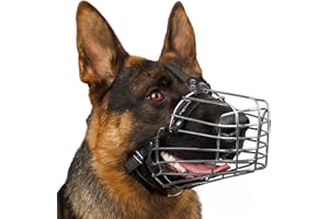 BRONZEDOG Muselière en Fil de Fer pour Chiens de Taille Moyenne et Grande - Panier réglable en métal Durable pour Mordre, mâcher, aboyer (Taille M)