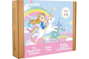 jackinthebox Unicorn Themed Arts and Crafts for Girls | 3 Activities-in-1 | Best Girl Gift for Ages 5 6 7 8 9 10 Years | includes Beautiful Felt and Foam Embellishments…