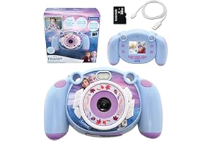 Lexibook, Frozen, fotocamera digitale 4 in 1 per bambini, funzione foto e video, giochi, scheda SD da 32 GB inclusa, viola, DJ080FZ