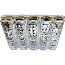 Distributore Portamonete CLAIRE-FONCET - 8 Scomparti Per Monete, Trasparente E Graduato, Ideale Per Camerieri E Tassisti