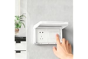 Jayruit Couvercle de prise de courant étanche en plastique blanc pour prise murale (1 couvercle de sortie étanche (type 86))