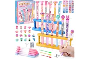 Charmofun Kit Creativo per Creare Penne, Laboratorio delle Penne Fabbrica, 18 Penne Personalizzate, Set di Penne Creare Fai da te, Lavoretti Creativi per Bambini Bambina