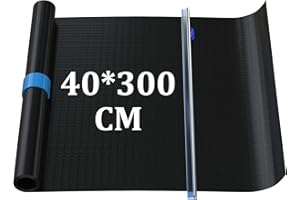 AZOMKER Tapis de Cuisson Barbecue 40 * 300 cm Set de 5 Teflon BBQ Barbecue Plaque Feuille de Cuisson pour Barbecue gaz Charbon électrique 100% Anti-adhérent, Papier Barbecue Réutilisable Nettoyable