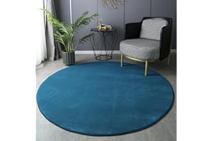 Highdi Tappeto Rotondo Salotto Cameretta Tinta Unita Pelo Corto Tappeto Moderno Morbido Antiscivolo Tappeti Tappeti per Bambini Cucina Balcone Tappet Tavolino (80cm,Blu Scuro)