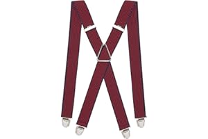 Pierrot - Bretelle Uomo Larghe Premium Vintage - Regolabili Fino A 130cm - Elastico Rinforzato - Garantite A Vita - Clip molto forti - Bretelle Uomo Eleganti