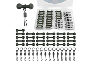 OROOTL 40PCS Carp Fishing Tackle T Chod Beads Rolling Quick Change Swivels Carp Fishing Accessories for Heli Carp Fishing