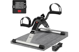 AGM Mini-Heimtrainer Fahrrad, Arm und Beintrainer Fitnesstrainer, Fitness, Hometrainer Bewegungstrainer mit LCD-Monitor und Einstellbarem Widerstand, Fitnessgerät für Zuhause, Büro Schwarz