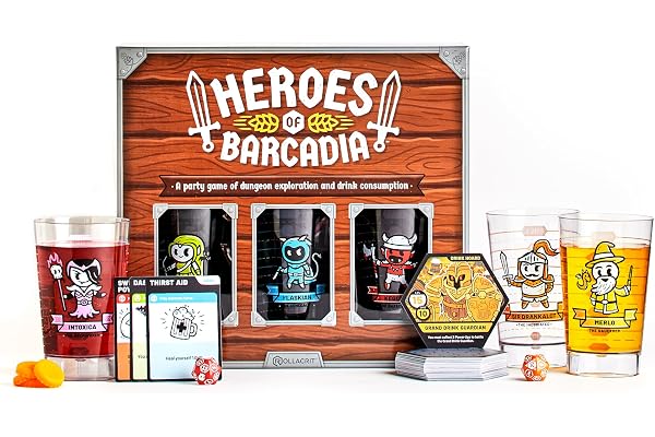 HEROES OF BARCADIA board game: A Dungeon Exploration drinking game for 2-6 adults (18+) | First Ever Liquid Life Battle Damage System