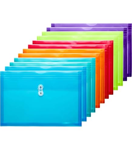 WEGUTECH Plastic File Folders With Pockets & Prongs - A4/Letter Size, Assorted Colors - View #5