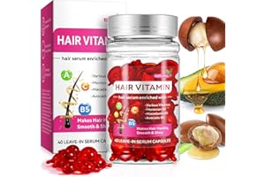 PETPYA Hair Treatment Serum, Hair Vitamin Serum Capsule with Moroccan, Macadamia & Avocado Oil, Vitamins A/C/E Restores Dry Frizzy Hair, Hydrates, Repair Damaged and Smooth Shiny Hair, Hair Care Oil - 40PCs…