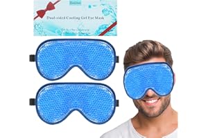 ‎BEEVINES BeeVines Eis-Augenmaske, 2er-Pack JUMBO Kühlende Gel-Masken für geschwollene Augen für Männer & Frauen, kalte & warme Kompresse für Post-Chirurgie, Schwellungen, Allergien (A05 Blau & Blau)