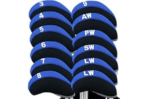 AXKAL Golf Iron Head Covers Neoprene numbers Value 12 Pcs Set, Golf Iron Headcovers Protector for Club Mens Elasticity Protable Fit All Brands Not Visible
