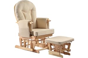 STODOMED Glider Nursing Chair & Stool Relaxation Chair Rocking Chair Natural / Cream