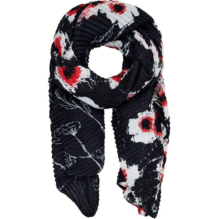 Desigual 25WAWA23 Foulard Rettangolare A Fiori - Sensazione Di Pelle - 8