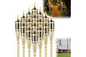 ‎CEEDIR CEEDIR 12 Stück Gartenfackeln für Draußen 90cm Bambusfackeln Gartenfackel Fackeln Ölfackeln für draußen Outdoor Ölfackeln mit Lampenwicks
