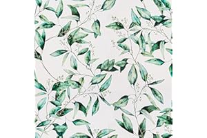 VaryPaper Papel Pared Hojas Tropicales Verdes Acuarela Fotomurales Decorativos Pared Papel de Pared Decorativo Salon Papel Tapiz Vintage Papel Adhesivo para Muebles Vinilo Cocina Lavable Baño 45cm×3m