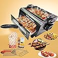 Wellberg 2 in 1 Electric Tandoor & Grill Barbeque 2000 WATT (10 INCH BLACK) for Chicken Tikka, Paneer Tikka, Cake