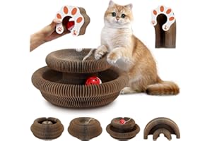 MITTIMIYA 2-in-1 Magic Organ Katzen Kratzbretter, NEU Zusammenklappbares interaktives Katzenspielzeug mit Glockenball, Der Katzen kratzpappe für den Drinnen und draußen geeignet cat kratzpappe (1 PCS)