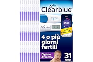 Clearblue 30 Test di Ovulazione Digitali Avanzati e 1 Test di Gravidanza, Aumenta le tue possibilità di rimanere incinta, Rilevazione Rapida, App Tracker ciclo