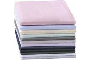 HOULIFE Fazzoletti da uomo in tessuto tinta unita in puro cotone pettinato, classico, per uso quotidiano, matrimonio, set di 6/9/12 pezzi, 40 x 40 cm