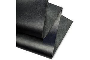 KGS Real Leather Sheets | Full Grain Tooling Leather | 1.3-1.5mm Thick | Cowhide Leather Sheet for Leathercrafts, Repairing and Home Decor by Kozmo (Jet Black, 6" X 12")