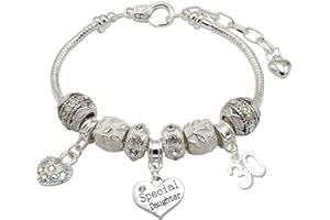 JEWELLERY HUT Special Daughter 30th Birthday Charm Bracelet with Gift Box Women's Jewellery