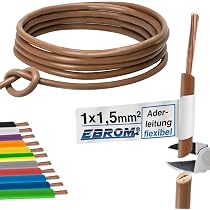 EBROM Aderleitung 4 Mm² – 15 Meter, Grün-gelb, H07V-K Mehrdrähtig, Flexibel, 99,9% OFC Kupfer