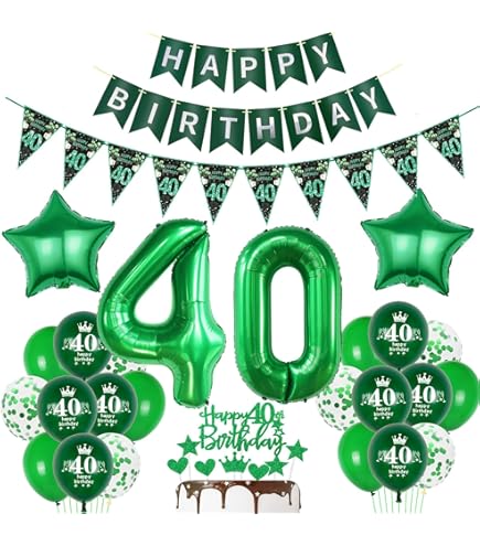40e verjaardag decoratie saliegroene ballonnen 40ste verjaardag