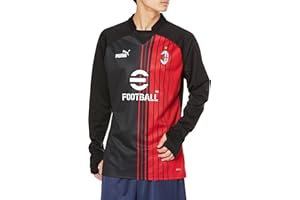 AC Milan 769275 Prematch sweat Soccer T-shirt Men's Black-Tango Red L