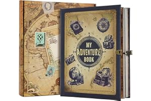 TPUDN My Adventure Book Voyage scrapbooking, Vintage Style Relief couverture album photo, 124pages aventure Scrapbooking couple Journal, anniversaire mariage, Noël, Valentine cadeau et plus(Voyage en bleu)