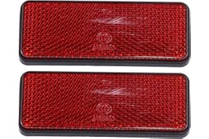 X AUTOHAUX 2 Pcs 87.5mm Red Universal Rectangular Reflective Warning Reflector