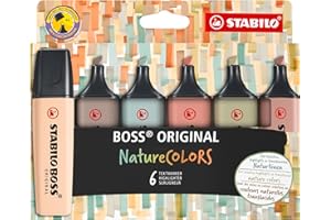 Stabilo Boss Original Naturecolors EO70/6-2-2 Zakreślacze do Tekstów, Wielokolorowy, 6 sztuk
