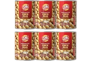 GHARANA SWAAD KA KHAZAANA KCS Cooked Chick Peas in Salted Water 400gm (Pack of 6) – Ready to Eat | Rich in Protein & Fibre | Vegan Friendly | BPA-Free Tins | Total 800gm