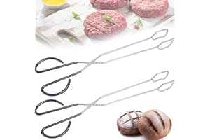 CINY 2 Stk. Grillzange, Extra Lange Scherenzange, Edelstahl Scherenzange, Kochen Küche Backen Brot Lebensmittelzange Grillzange, Brotclip, Carbonzange Feuerzange, Lebensmittelzange (16 Zoll)