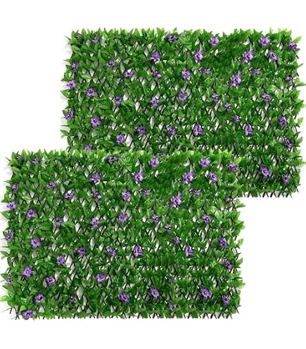 12 Pannelli Siepe Artificiale Bosso 50x50 Cm – Parete Verde UV Resistente Per Giardino, Balcone E Recinzione Con Fascette Incluse - 4