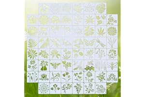 SAKERR Stencils for Crafts Reusable, 60Pcs Stencils for Painting Flower Stencils Bee Stencil Kids Stencils Wall Stencils Leaf Stencil Butterfly Stencils, Template for Painting Scrapbook Furniture Card Decor