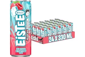 Rauch Eistee Ice Mints Raspberry Taste – Julien Bam Edition – Eistee mit Eisbonbon Himbeer Geschmack (Einweg, 24 x 330 ml)