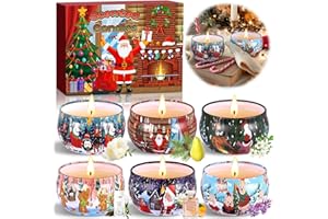 ZPQAODI Bougies Parfumées, Bougie Noel 6 Bougie Parfumée de Noël Bougies d'Aromathérapie en Cire De Soja Naturelle pour L'aromathérapie Mariage Bath Yoga Cadeau de Fête des Mères, pour Fête Décor