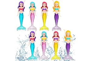 YOUYIKE Juguetes de Buceo con Sirenas Que Brillan – Juego de 8 Juguetes subacuáticos para Piscina, Piscina y bañera – Diversión Familiar con Juegos de Grupo a Partir de 1 año (edición clásica)